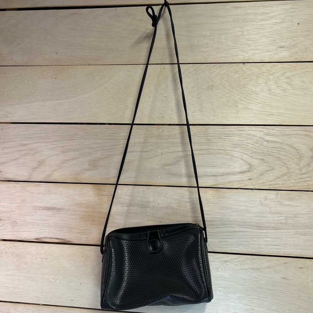 Vintage 1980s Black Liz Claiborne Crossbody Purse HAndbag